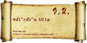 Vörös Ulla névjegykártya